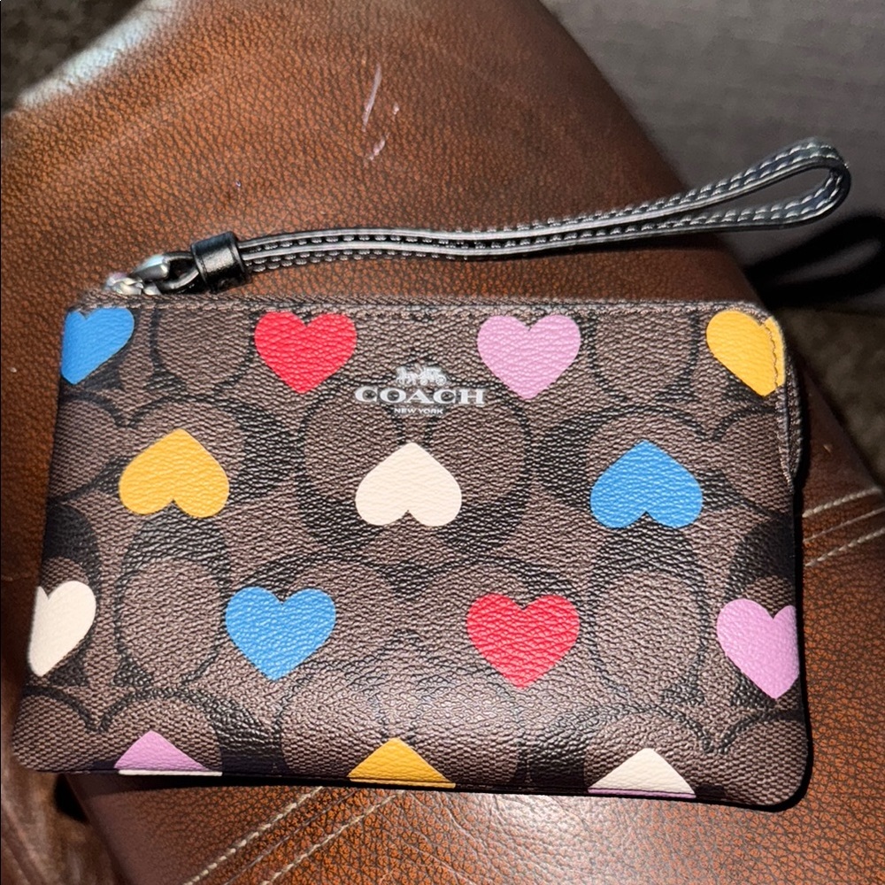 Coach Multicolor Heart Wristlet